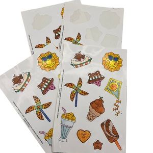 Vintage 1993 Current, Inc. Scratch N Stiff Sticker Sheets, Ice Cream Treats, Sun